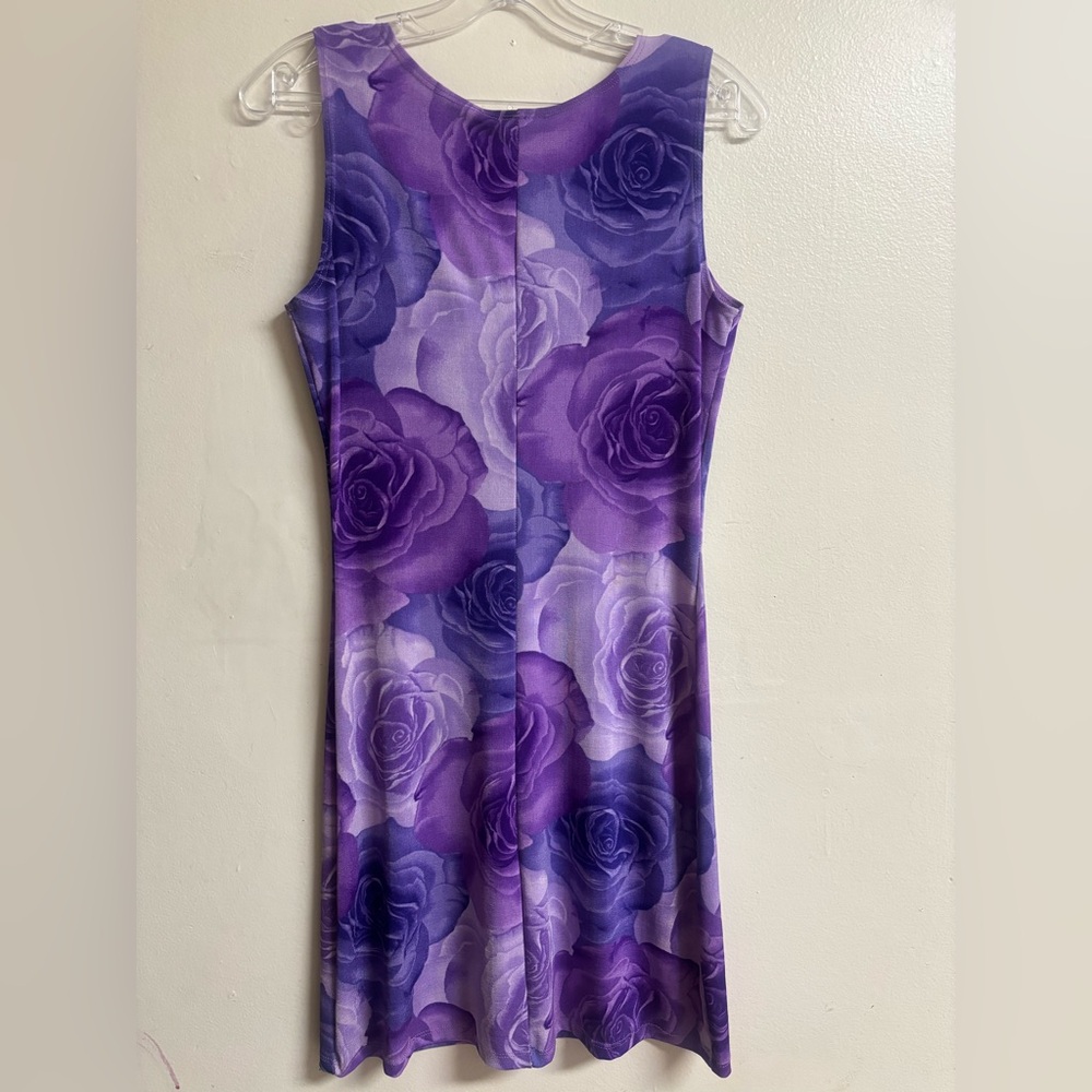 Elegant Purple Floral‎ Dress - Picture 3 of 6